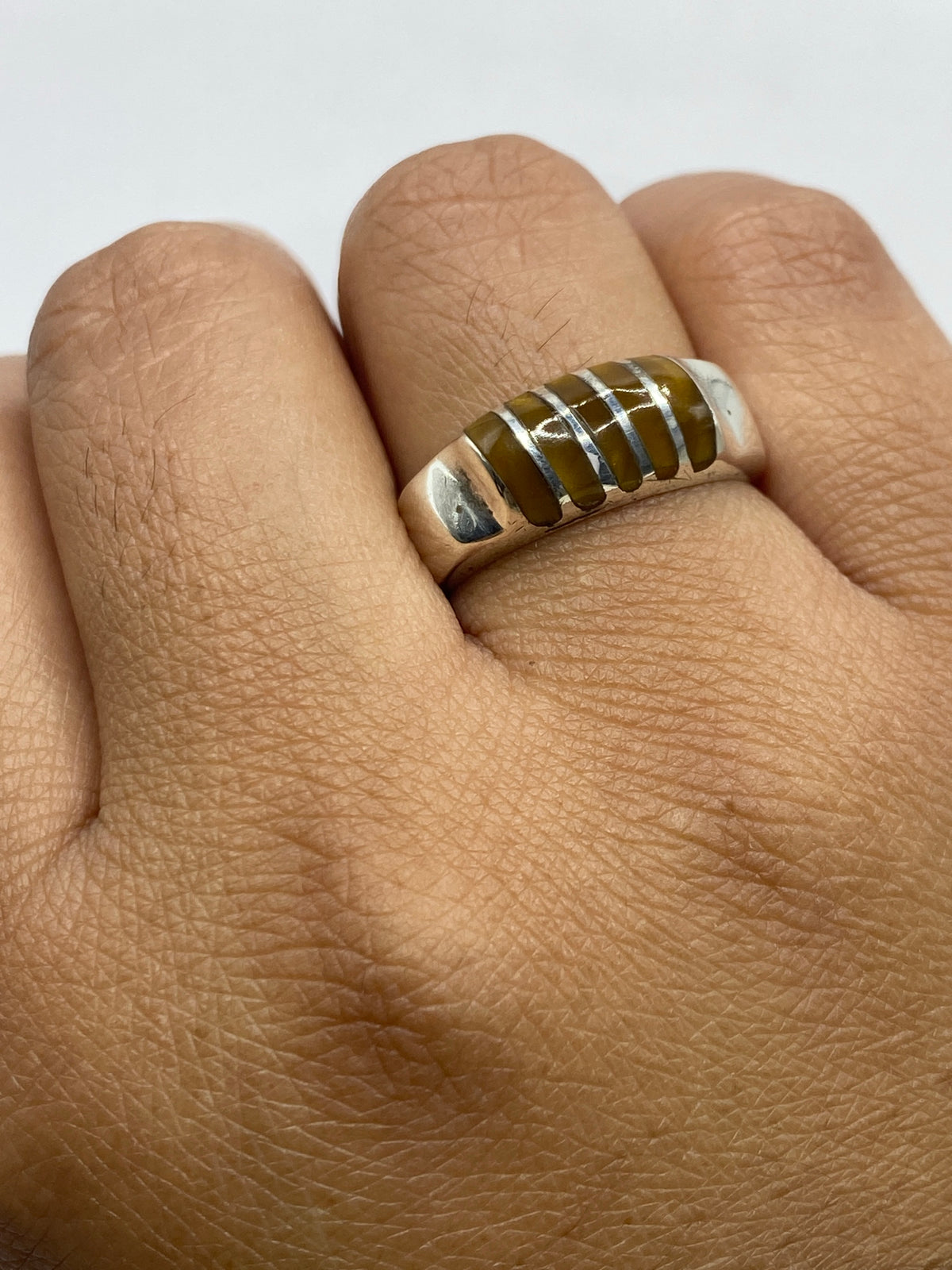 Anillo de Plata Ojo de Tigre Café — Taxco 925 — foto 6