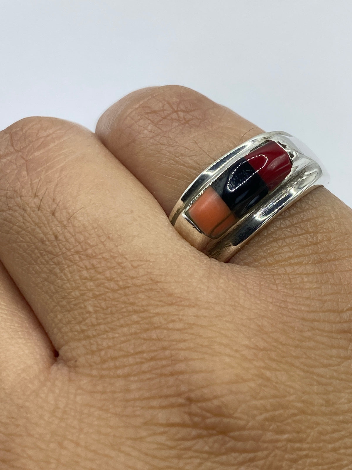 Anillo de Plata con Coral Rojo — Taxco 925 — foto 6
