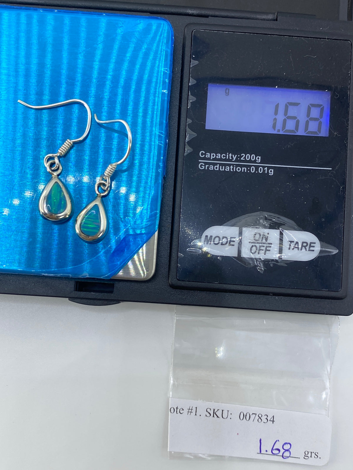 Aretes de Plata con Ópalo de Fuego Verde — Taxco 925 — foto 6