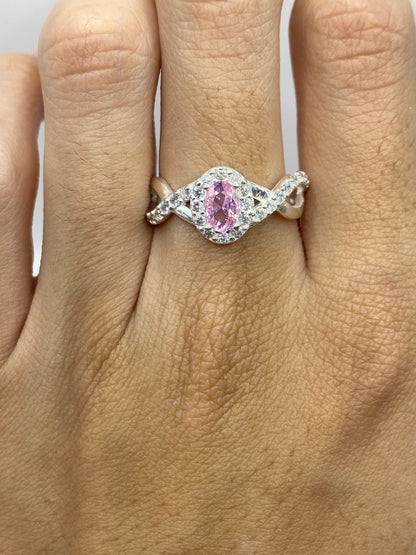 Anillo Circonia Rosa y Micro-Circonia Blanca de Plata 925 — foto 6
