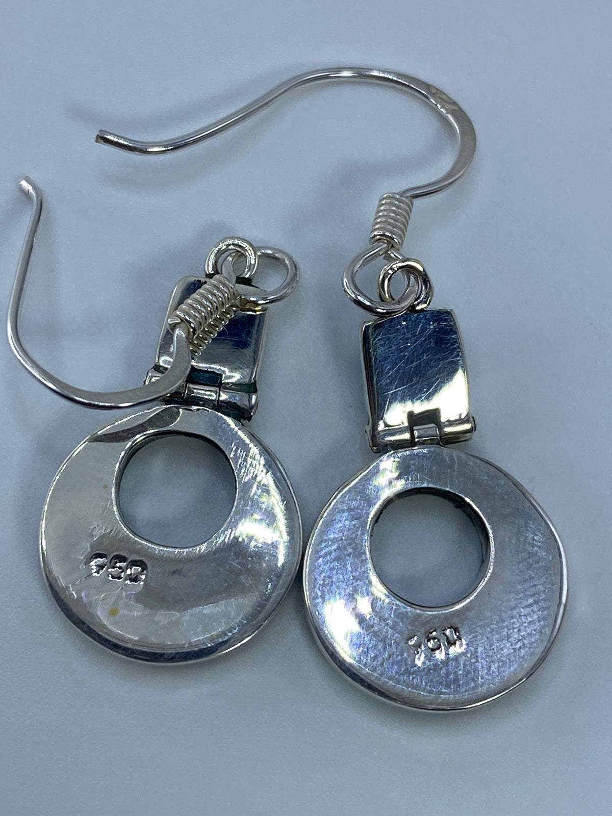 Aretes de Plata con Ópalo de Fuego Verde Olivo — Taxco 950 — foto 5