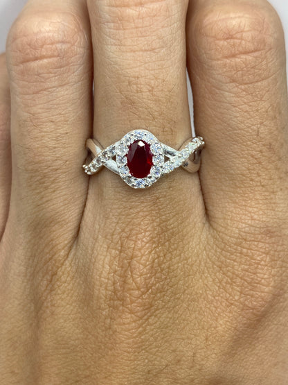 Anillo Plata 925 Circonia Roja con Micro-Circonia — Taxco — foto 6