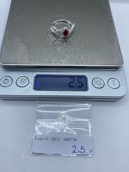 Anillo Plata 925 Circonia Roja con Micro-Circonia — Taxco — foto 7