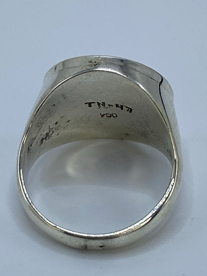 Anillo Calendario Azteca Repujado Plata 950 — Taxco — foto 5