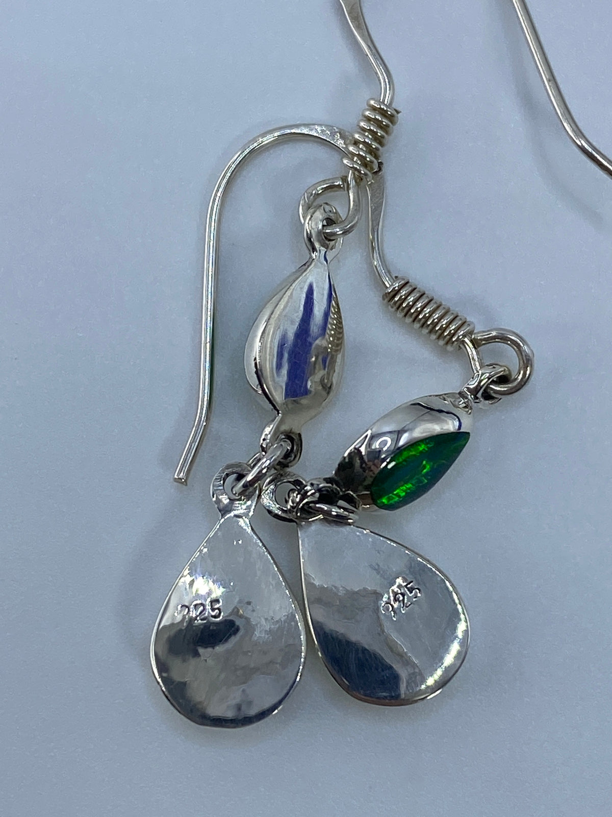 Aretes de Plata con Ópalo de Fuego Verde — Taxco 925 — foto 5