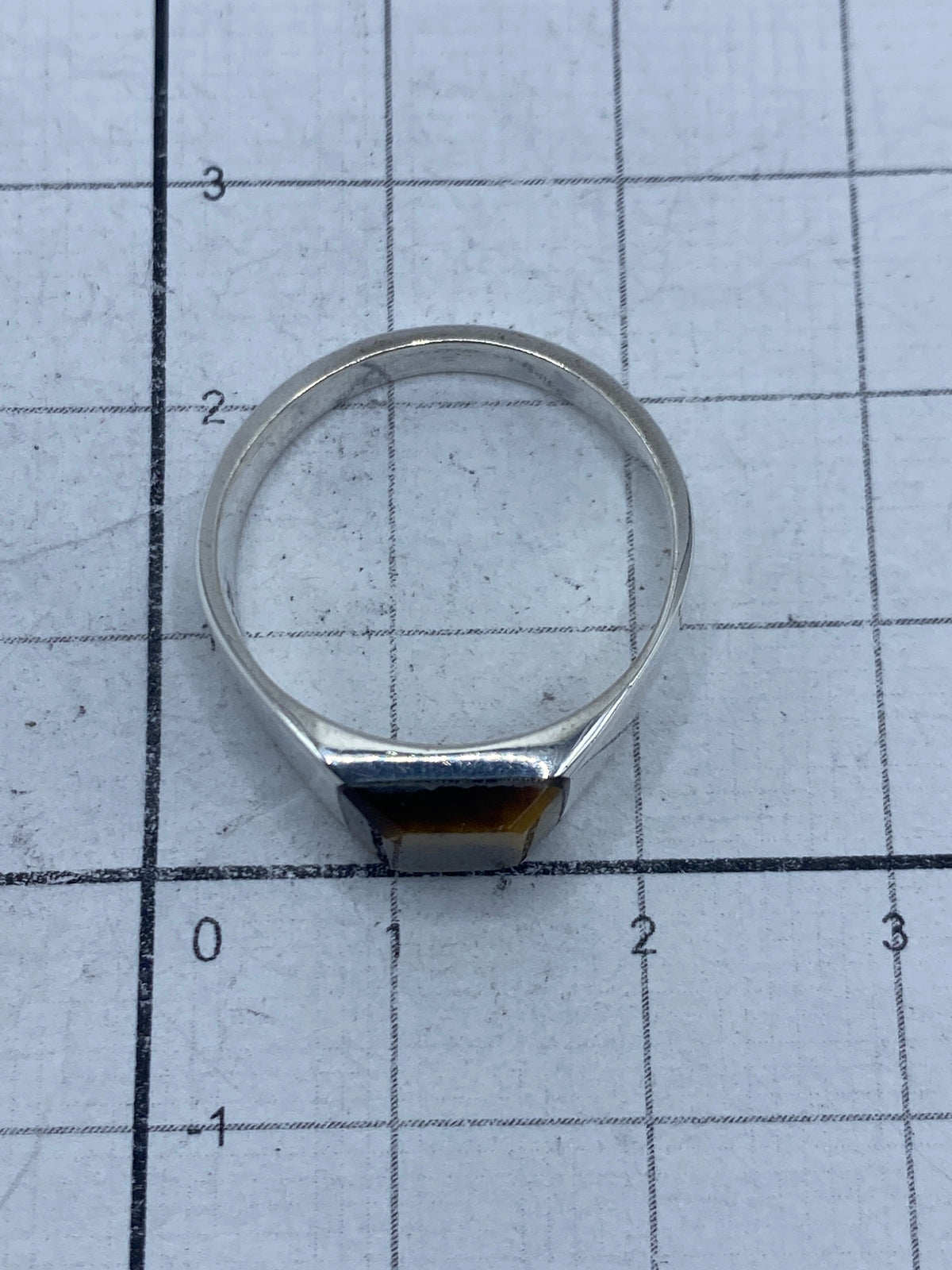 Sello de Quinto 925 y peso del anillo Ojo de Tigre, certificado de autenticidad