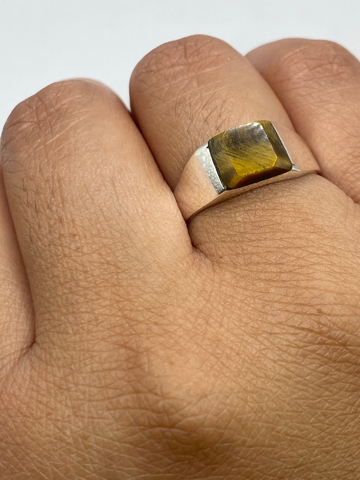 Anillo Ojo de Tigre de Plata 925 — Engaste Taxco — foto 6