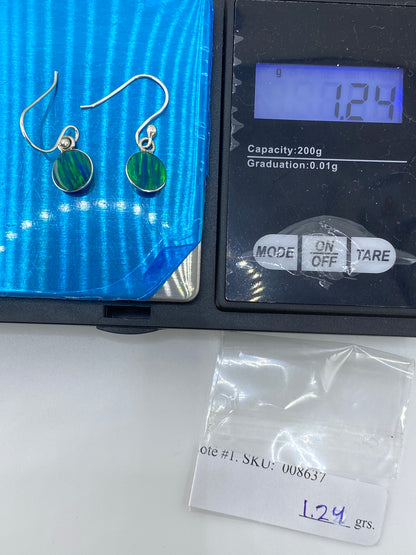 Aretes de Plata con Ópalo de Fuego Verde — Taxco 925 — foto 6
