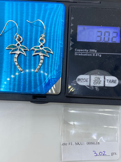 Aretes Palmera de Plata 950 con Ópalo de Fuego — foto 6