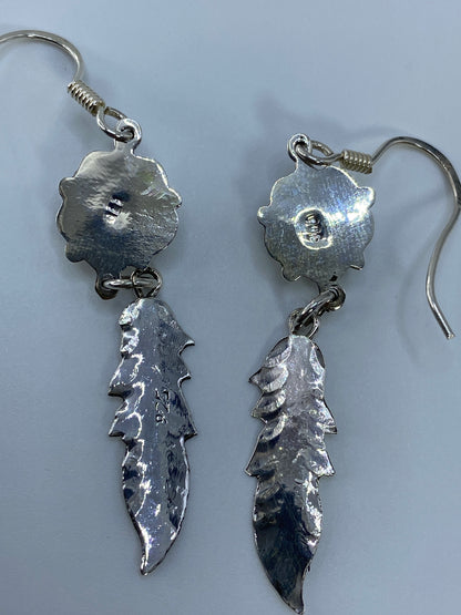 Aretes de Plata con Circonia Amarilla y Hoja — Taxco 925 — foto 5