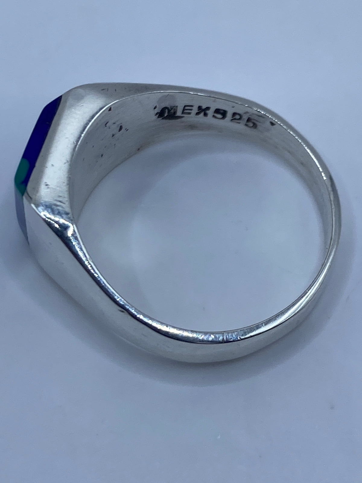 Anillo de Plata 925 con Piedra Azul — Engaste a Mano — foto 5