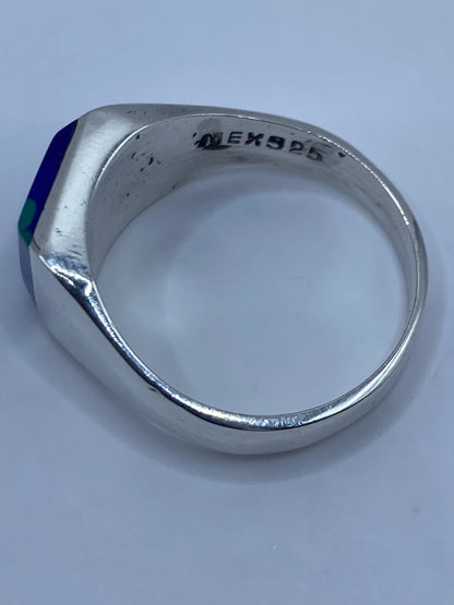 Anillo de Plata 925 con Piedra Azul — Engaste a Mano — foto 5
