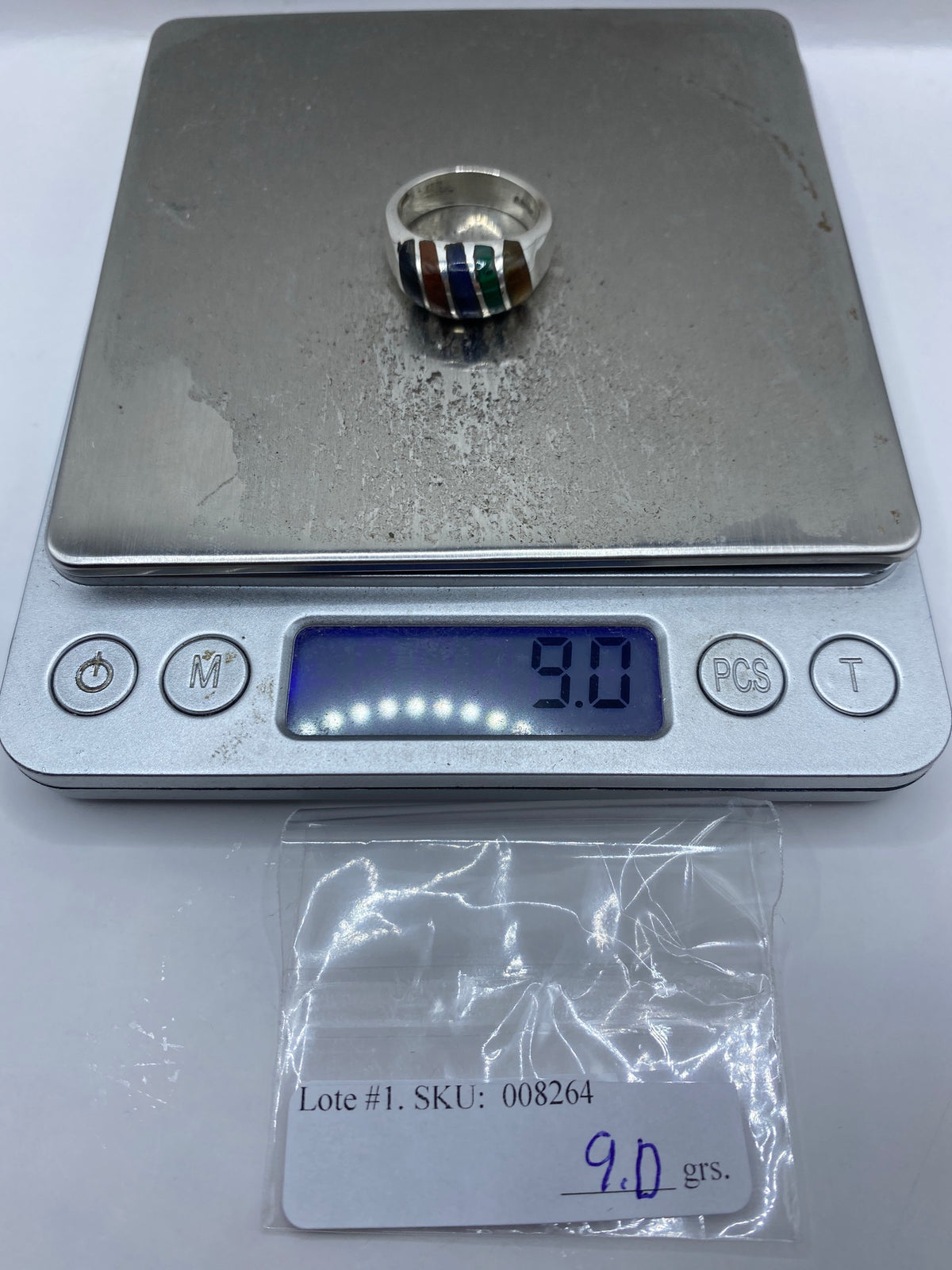 Anillo de Plata Multicolor con Malaquita, Lapislázuli y Ónix — Taxco 925 — foto 7