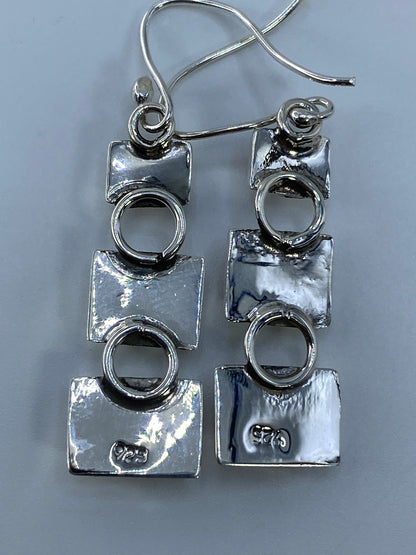 Aretes de Plata con Ópalo de Fuego Rosa — Taxco 925 — foto 5