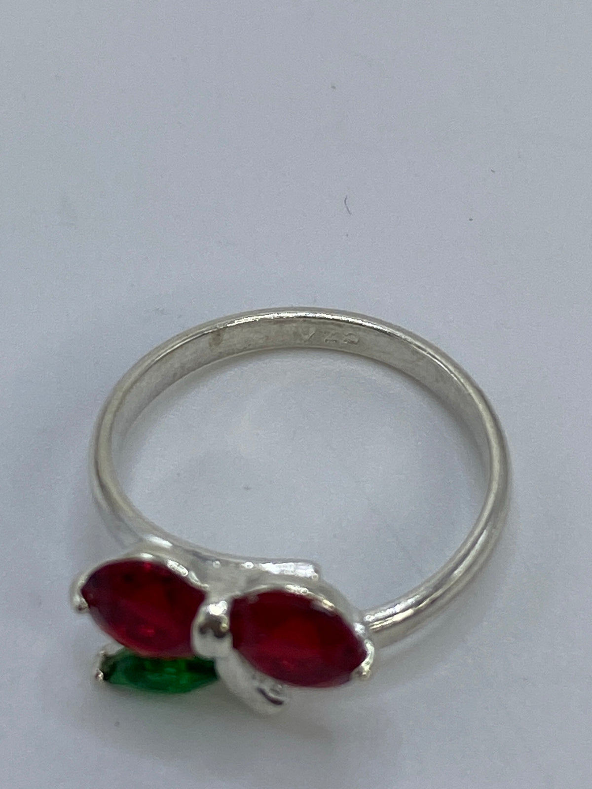 Anillo Cereza de Plata con Circonia Roja — Taxco 925 — foto 5
