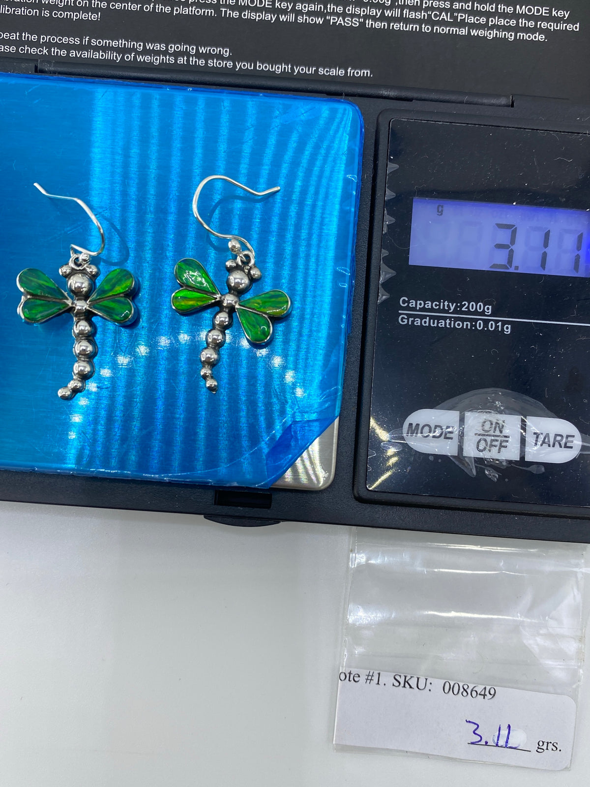 Aretes de Plata con Ópalo de Fuego Verde — Taxco 925 — foto 6