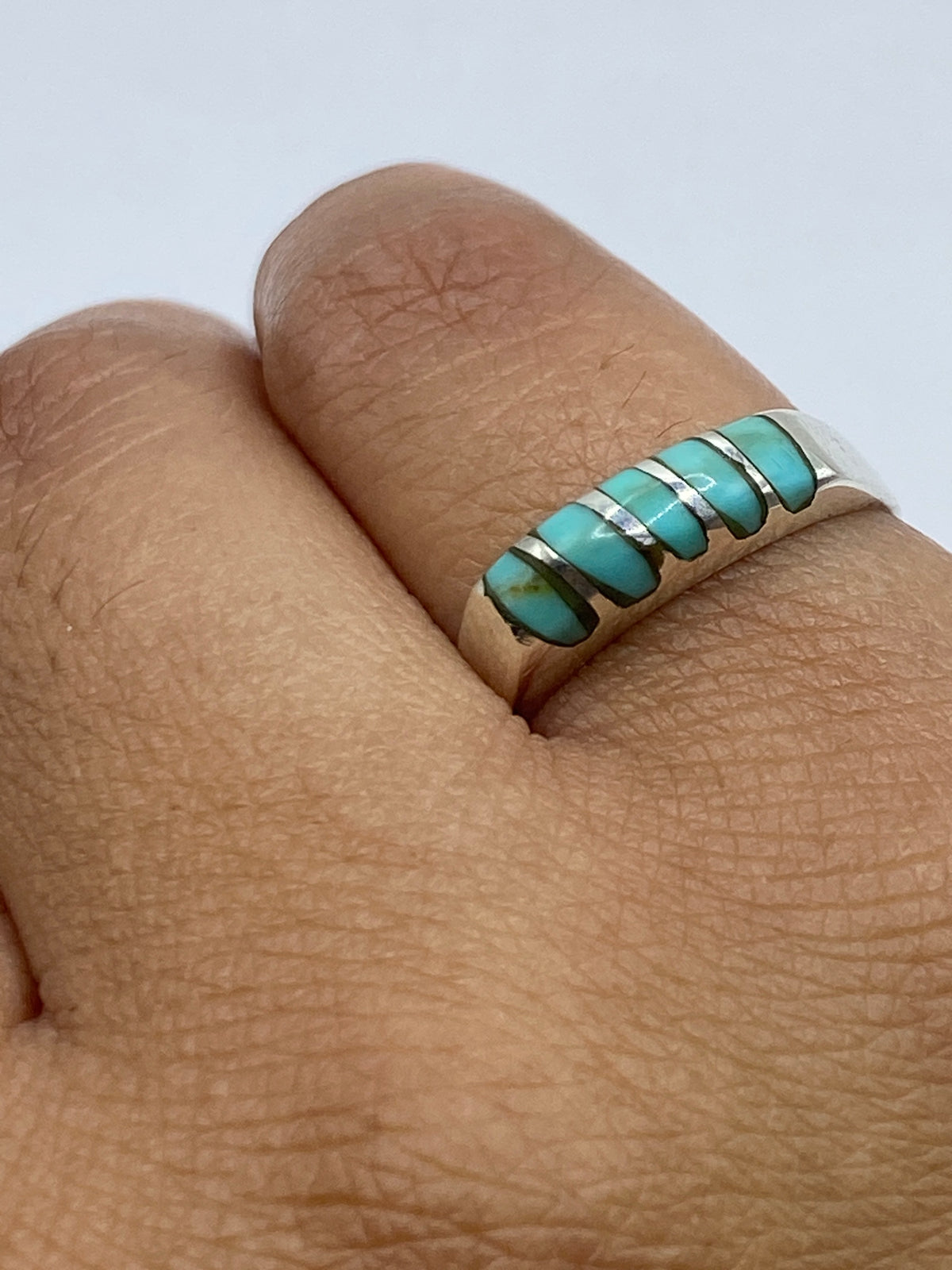 Anillo de Plata Turquesa Azul Cielo — Taxco 925 — foto 6