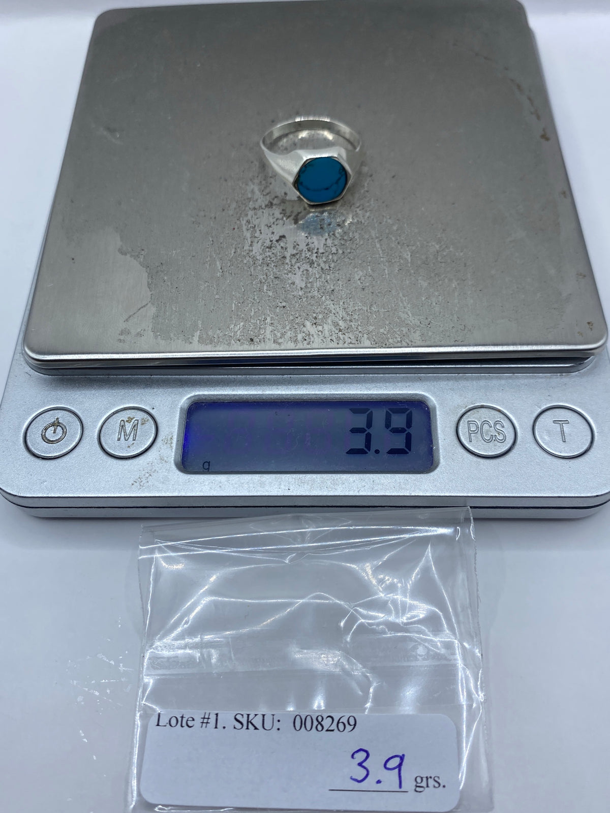 Anillo de Turquesa Azul Cielo en Plata 925 — Taxco — foto 7