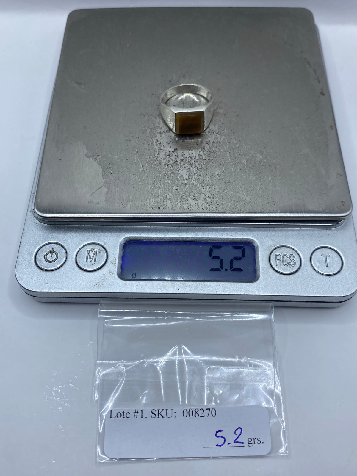 Anillo de Plata con Ojo de Tigre Café — Taxco 925 — foto 7