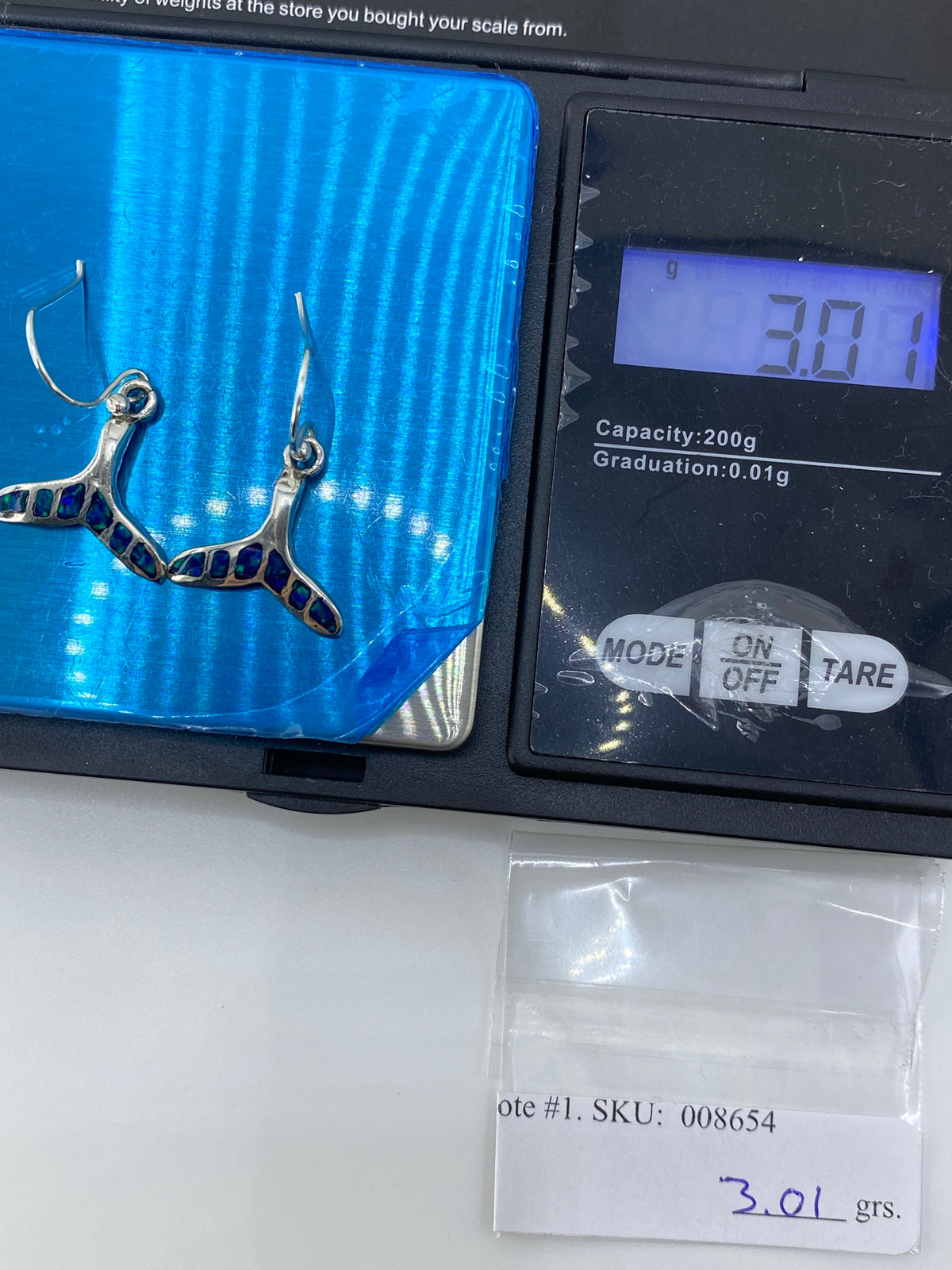 Aretes de Plata 950 con Opalo de Fuego Verde — foto 6