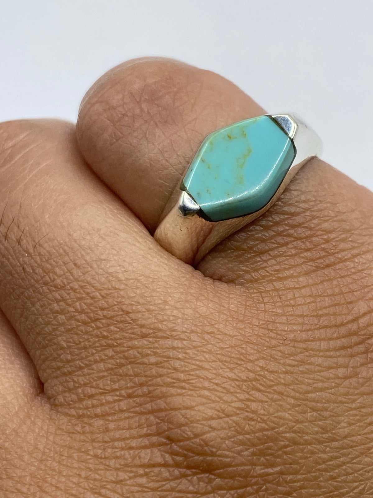 Anillo de Plata Turquesa Azul Cielo — Taxco 925 — foto 6