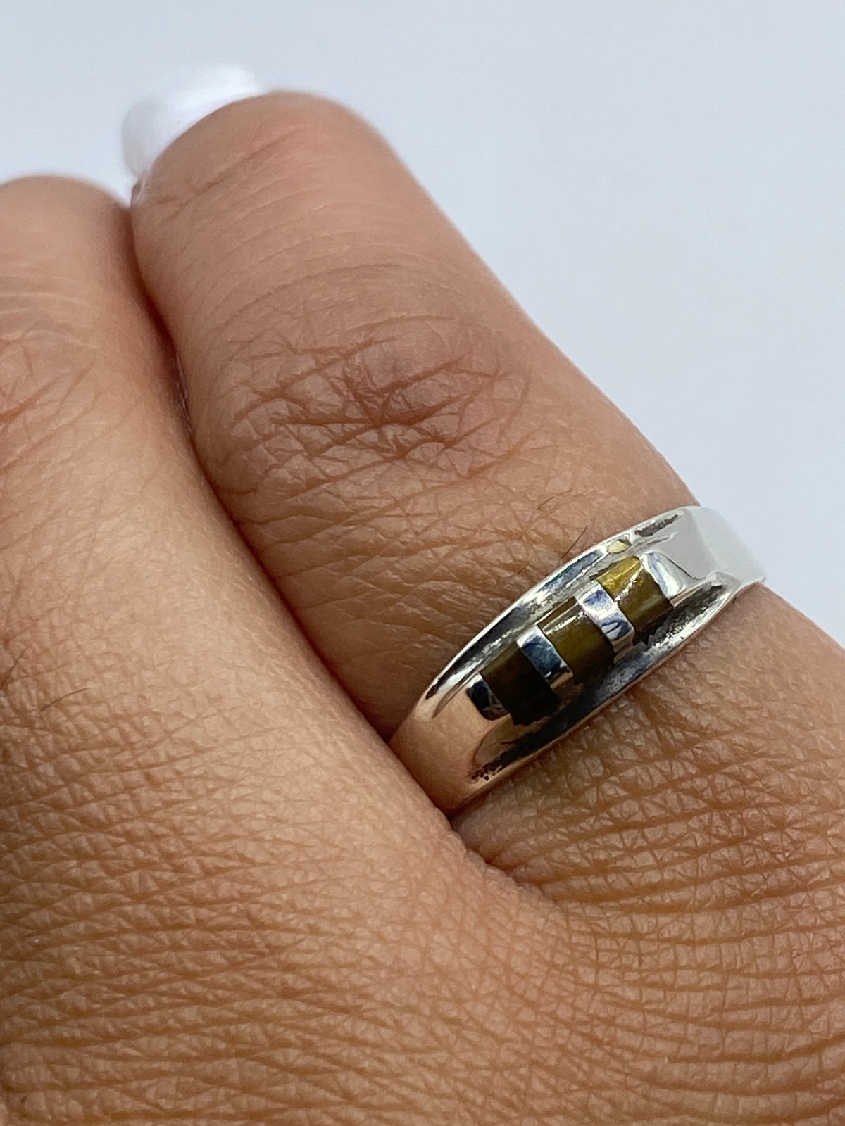Anillo de Plata con Ojo de Tigre Café — Taxco 925 — foto 6
