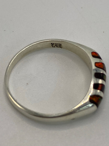 Anillo de Plata con Ópalo de Fuego Multicolor — Taxco 925 — foto 5