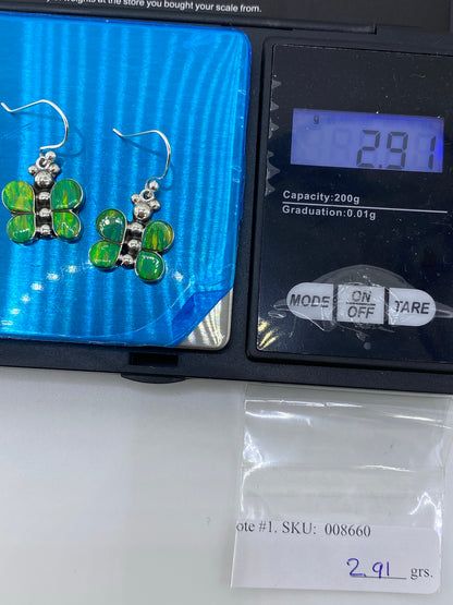 Aretes de Plata Ópalo de Fuego Verde — Taxco 925 — foto 6