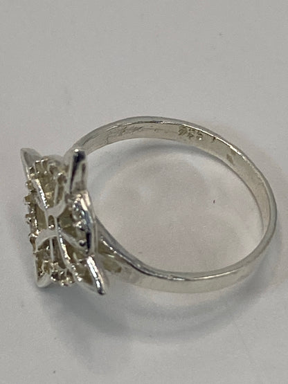Anillo de Plata Calado con Micro-Circonia — Nudo de Bruja — foto 5