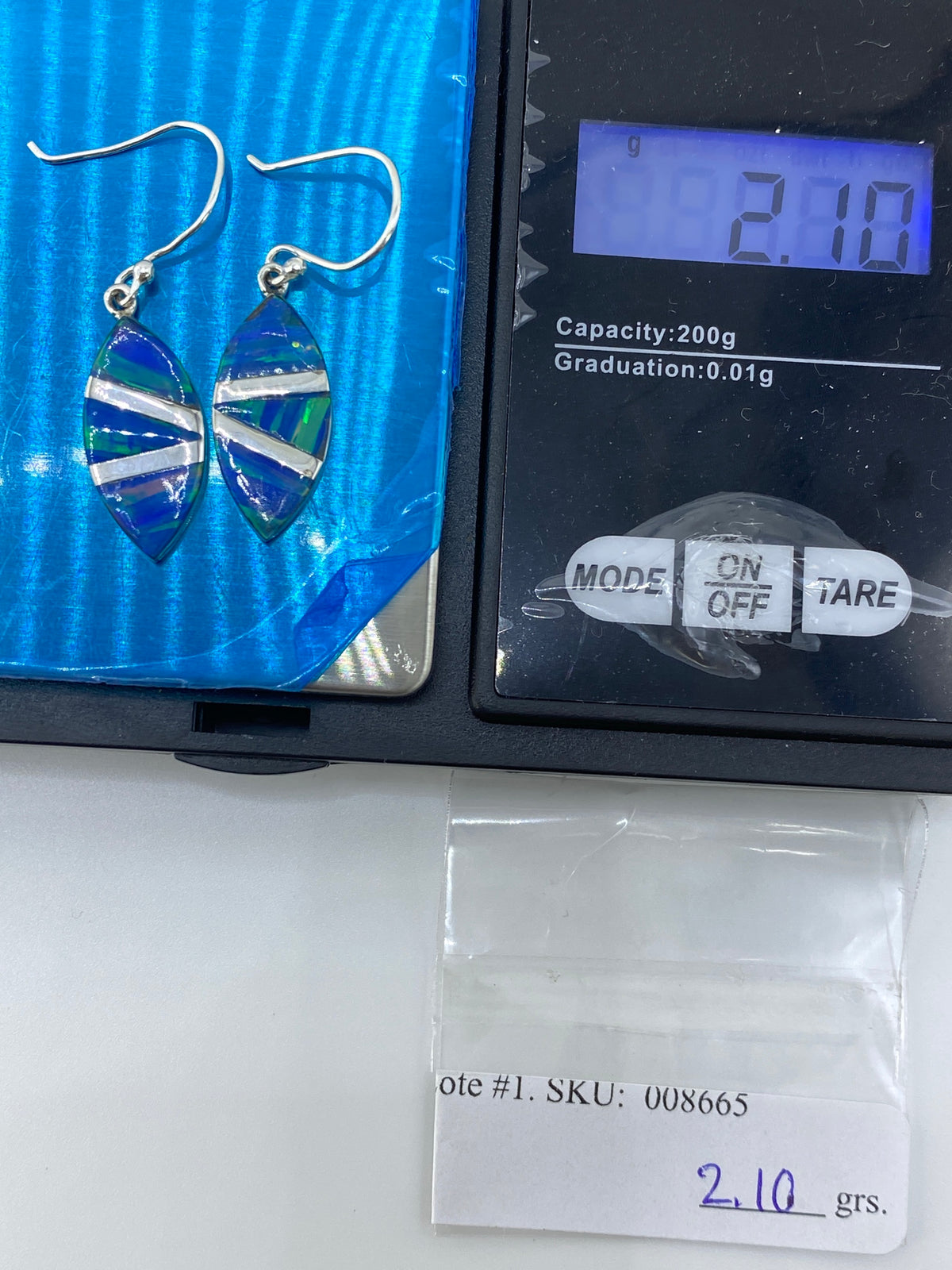 Aretes de Plata con Ópalo de Fuego Verde — Taxco 950 — foto 6