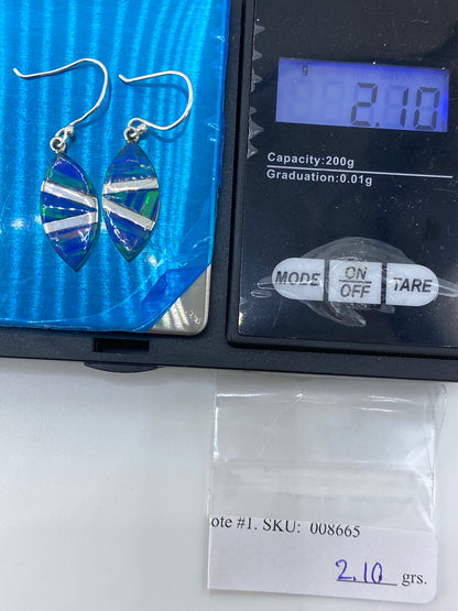 Aretes de Plata con Ópalo de Fuego Verde — Taxco 950 — foto 6