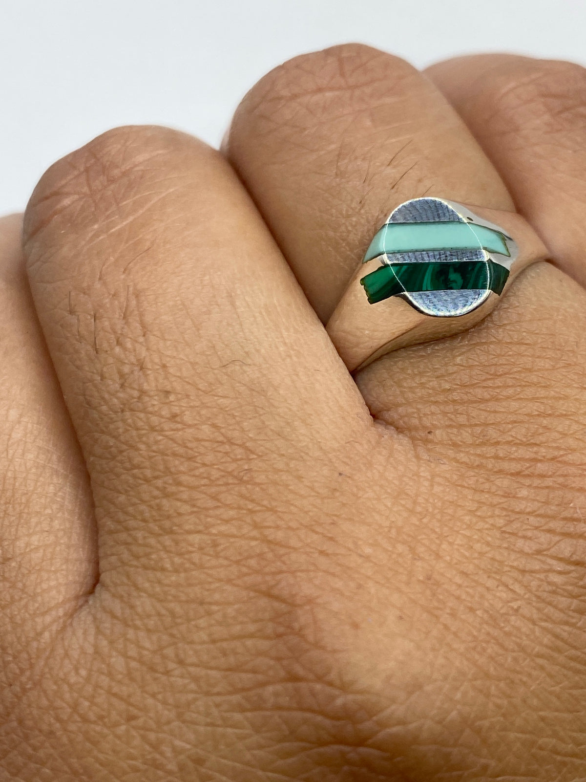 Anillo de Plata Turquesa y Malaquita — Taxco 925 — foto 6