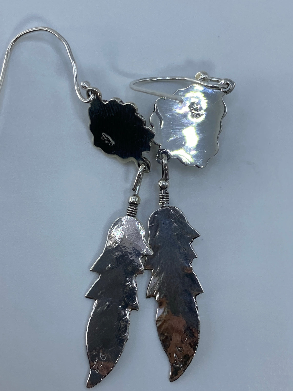 Aretes de Plata Ópalo de Fuego Pluma — Taxco 925 — foto 5