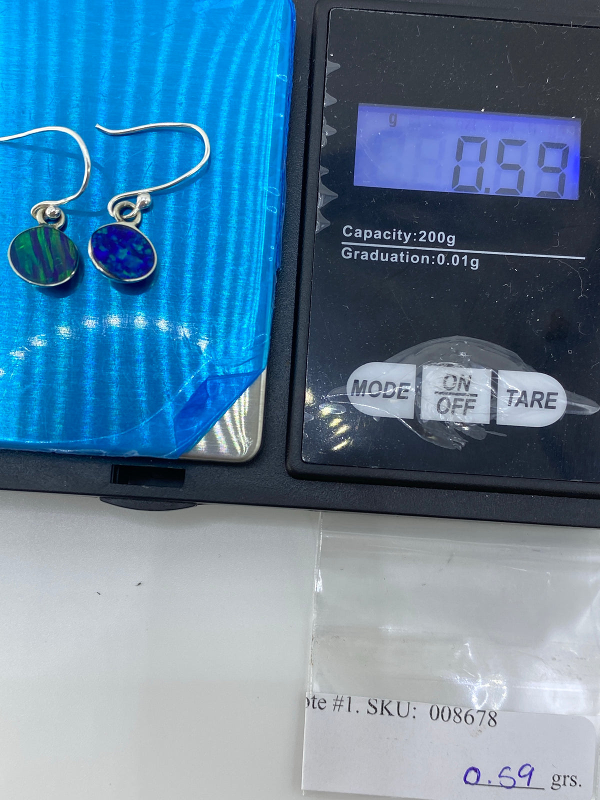 Aretes de Plata con Ópalo de Fuego Verde — Taxco — foto 6