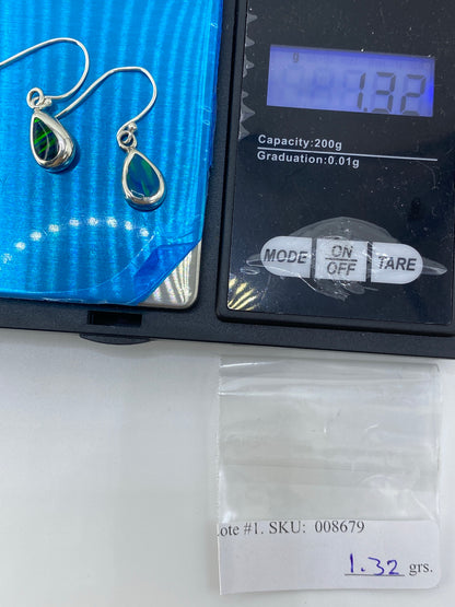 Aretes de Plata Ópalo de Fuego Verde — Taxco 925 — foto 6
