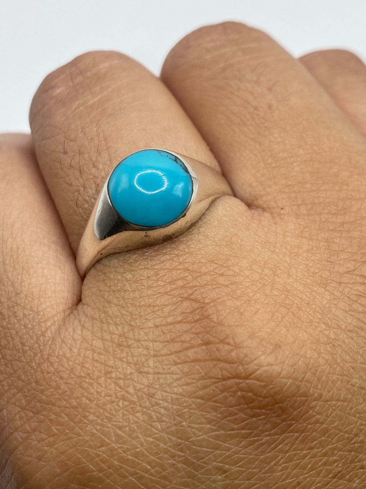 Anillo de Plata con Turquesa Azul Cielo — Taxco 925 — foto 6