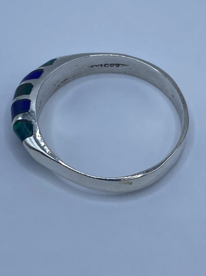 Anillo de Plata con Malaquita y Lapislázuli — Taxco 925 — foto 5