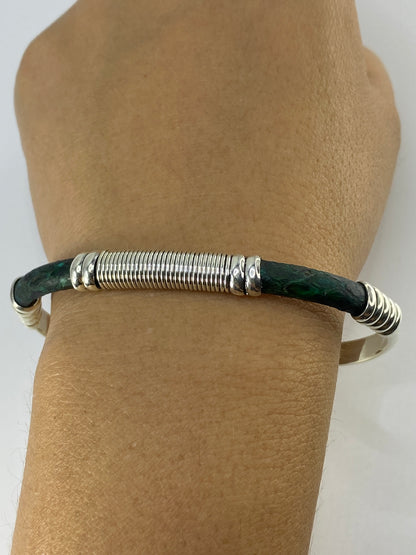 Brazalete Plata Cartoneado Piel de Víbora — Taxco 925 — foto 6