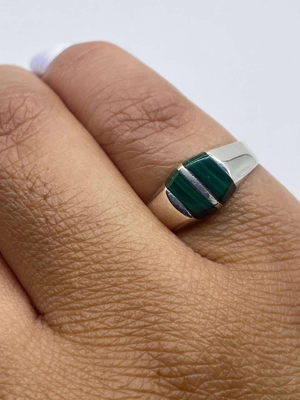 Anillo de Malaquita Verde en Plata 925 — Taxco — foto 6