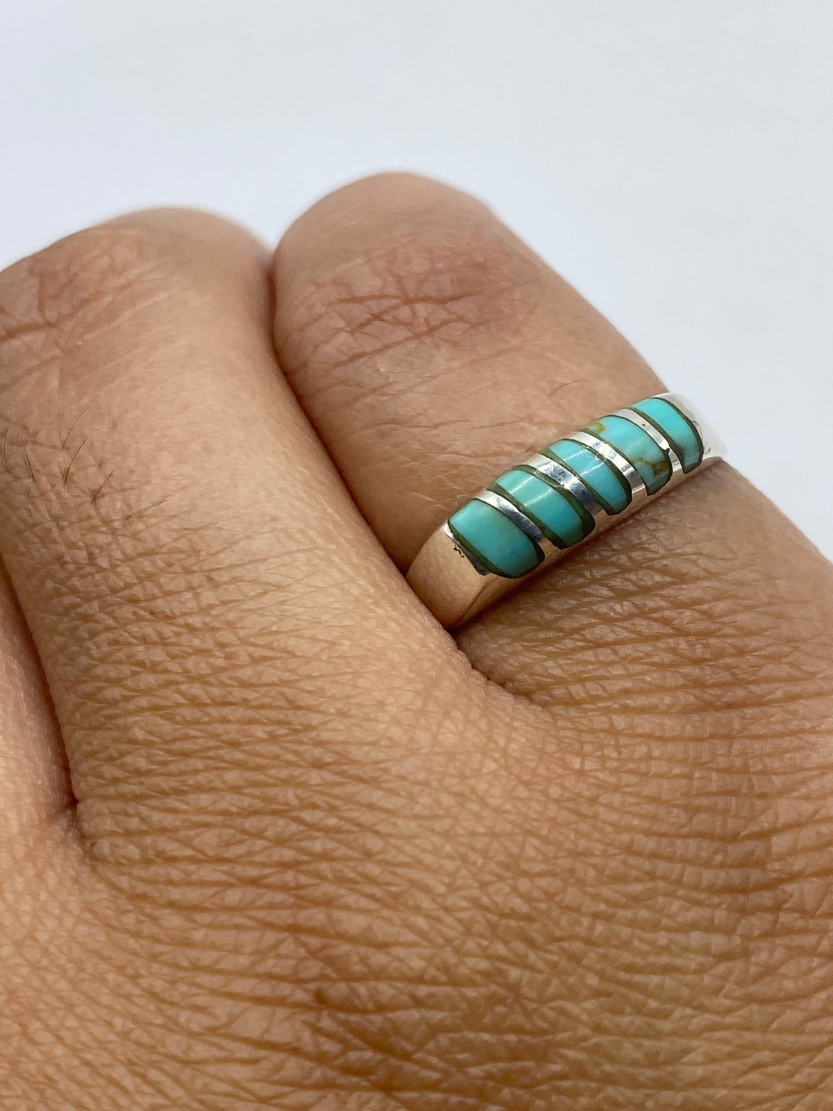 Anillo de Plata 925 con Turquesa Azul Cielo — Taxco — foto 6