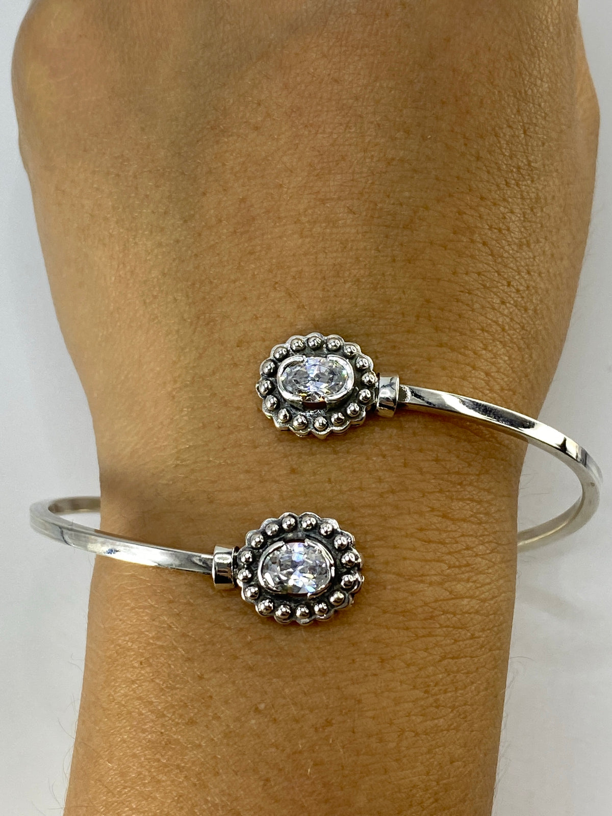 Brazalete Plata 925 Circonia Floral — Taxco — foto 6