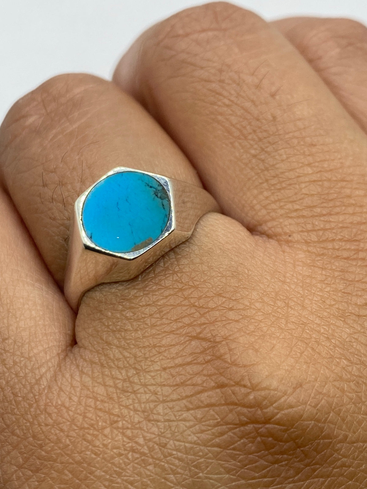 Anillo de Plata Turquesa Azul Cielo — Taxco 925 — foto 6