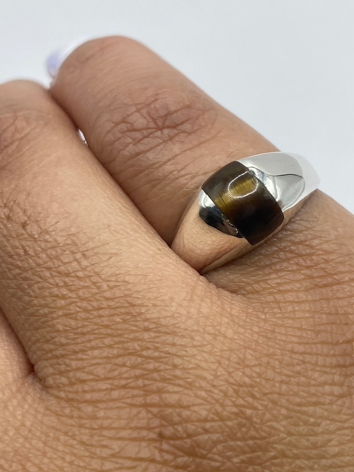 Anillo de Plata Ojo de Tigre Café — Taxco 925 — foto 6