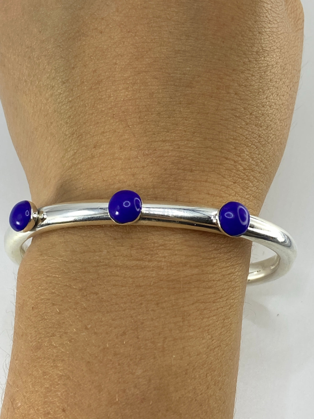 Brazalete de Plata 925 con Lapislázuli Azul — Taxco — foto 6