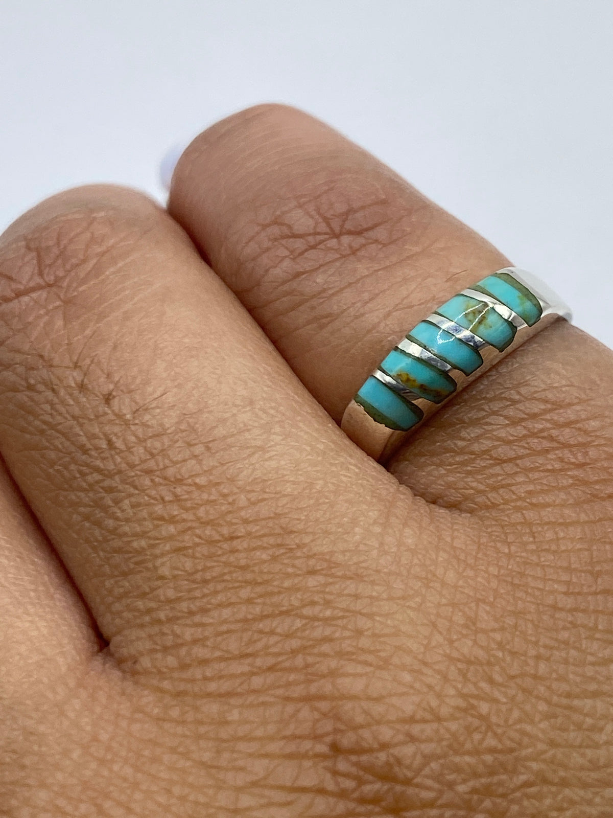 Anillo de Plata con Turquesa Azul Cielo — Taxco 925 — foto 6