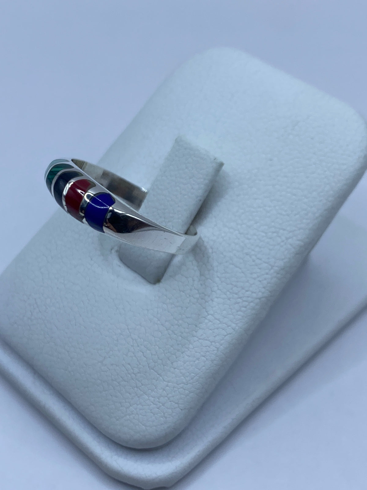 Anillo de Plata con Turquesa, Malaquita, Ónix y Coral — Taxco 925 — foto 2