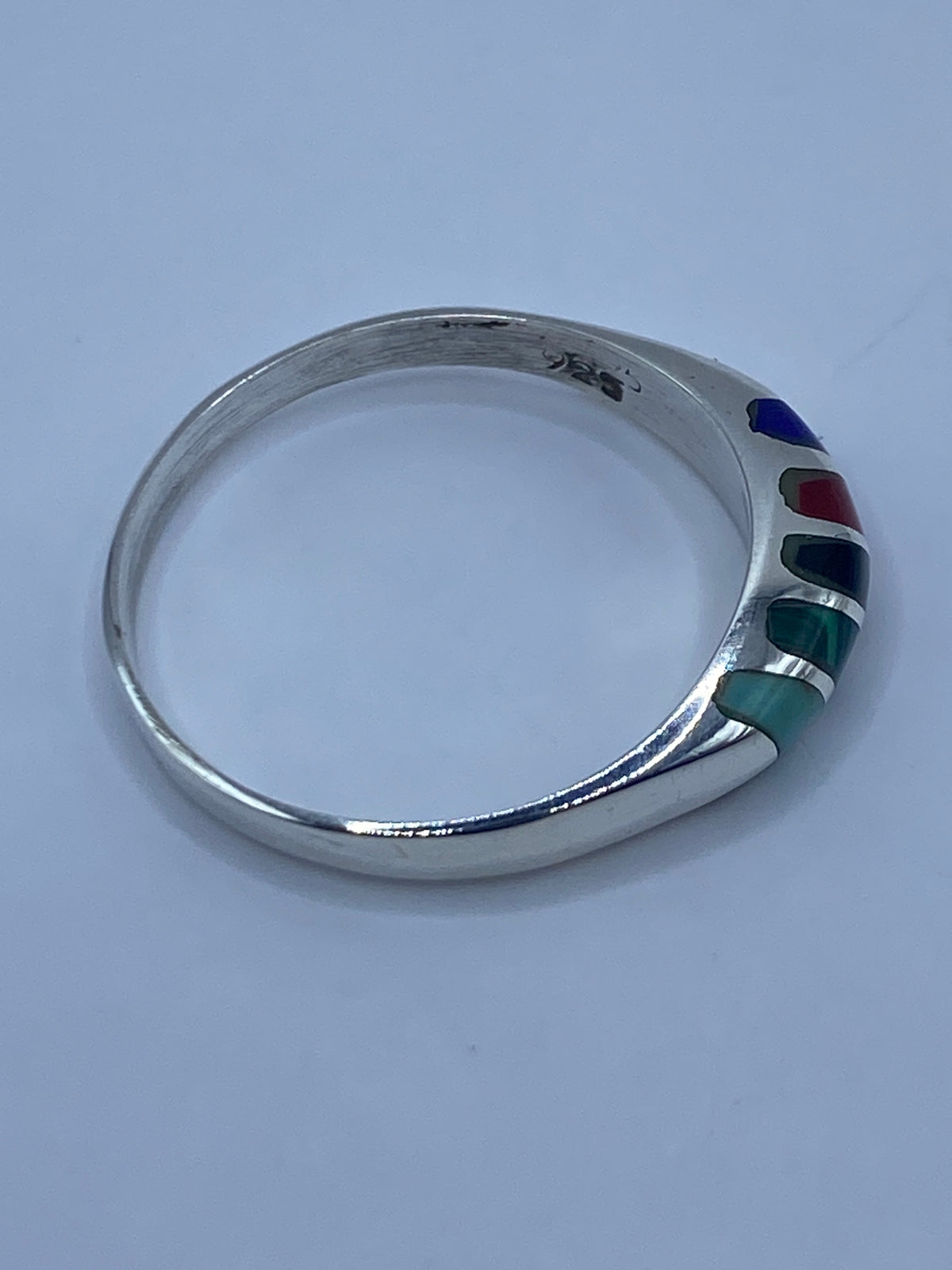 Anillo de Plata con Turquesa, Malaquita, Ónix y Coral — Taxco 925 — foto 5