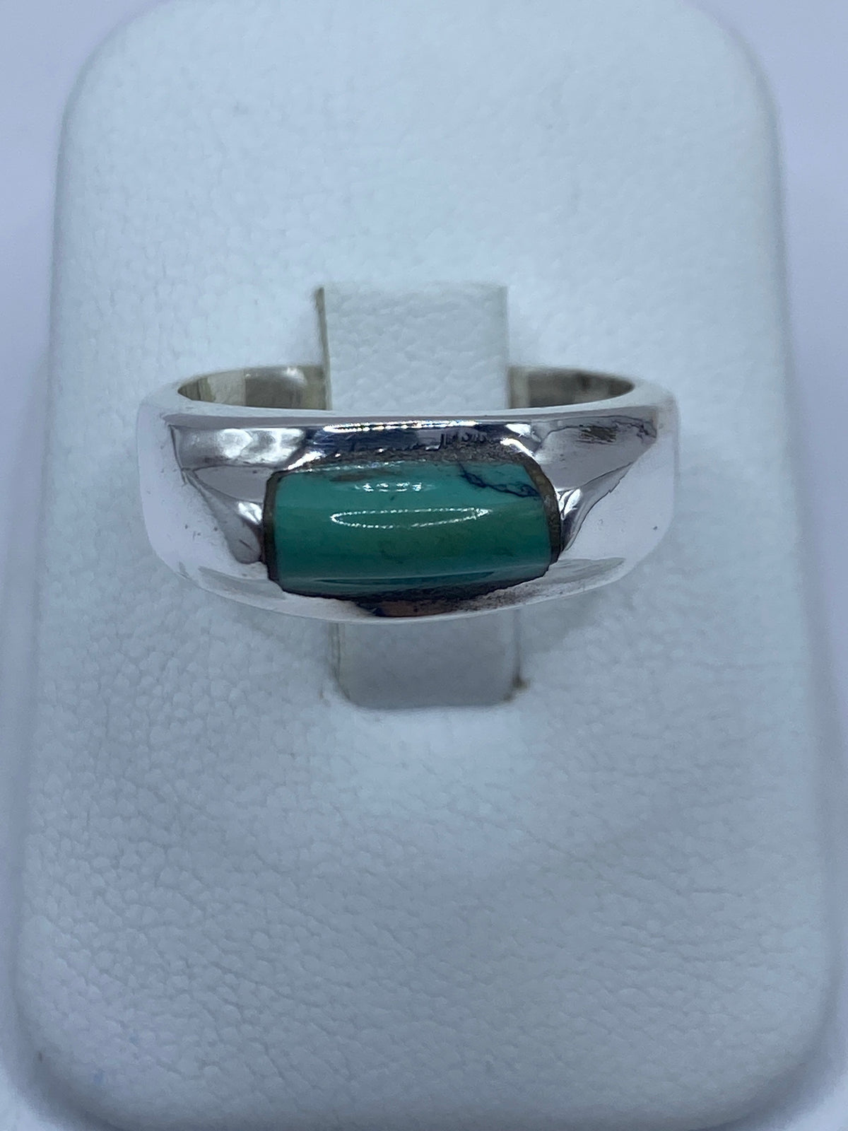 Anillo de plata 925 con turquesa azul cielo engastada, vista frontal