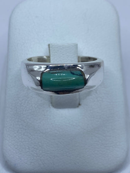 Anillo de plata 925 con turquesa azul cielo engastada, vista frontal