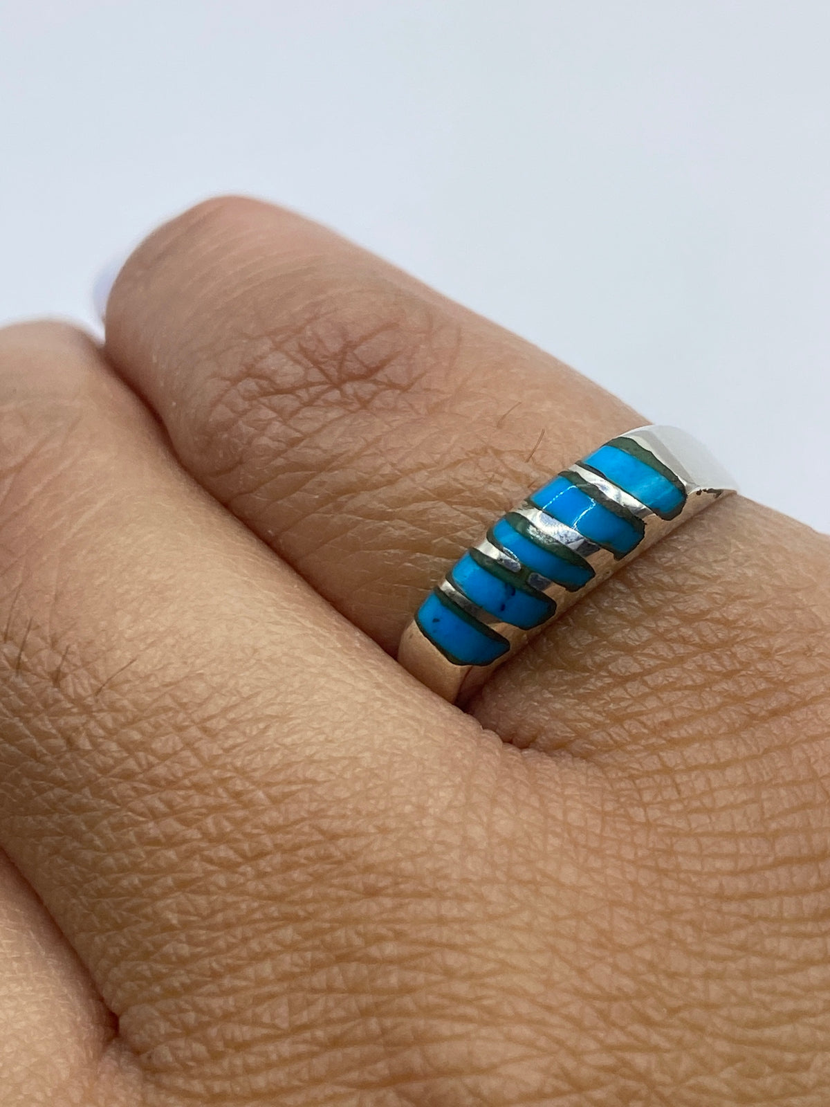 Anillo de Plata con Turquesa Azul Cielo — Taxco 925 — foto 6